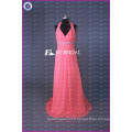 Real Sample Sweetheart Chiffon Rose Long Bridesmaid Dress With Beaded Sash